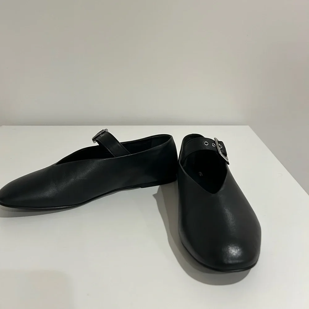 COS Women's Black Mary Jane Ballet Flats with Buckle - Picture 2 of 7